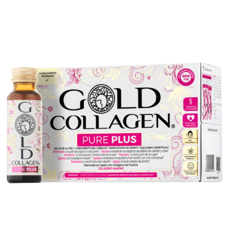 Gold Collagen pure plus 10 frascos 50ml sabor melocotón y naranja