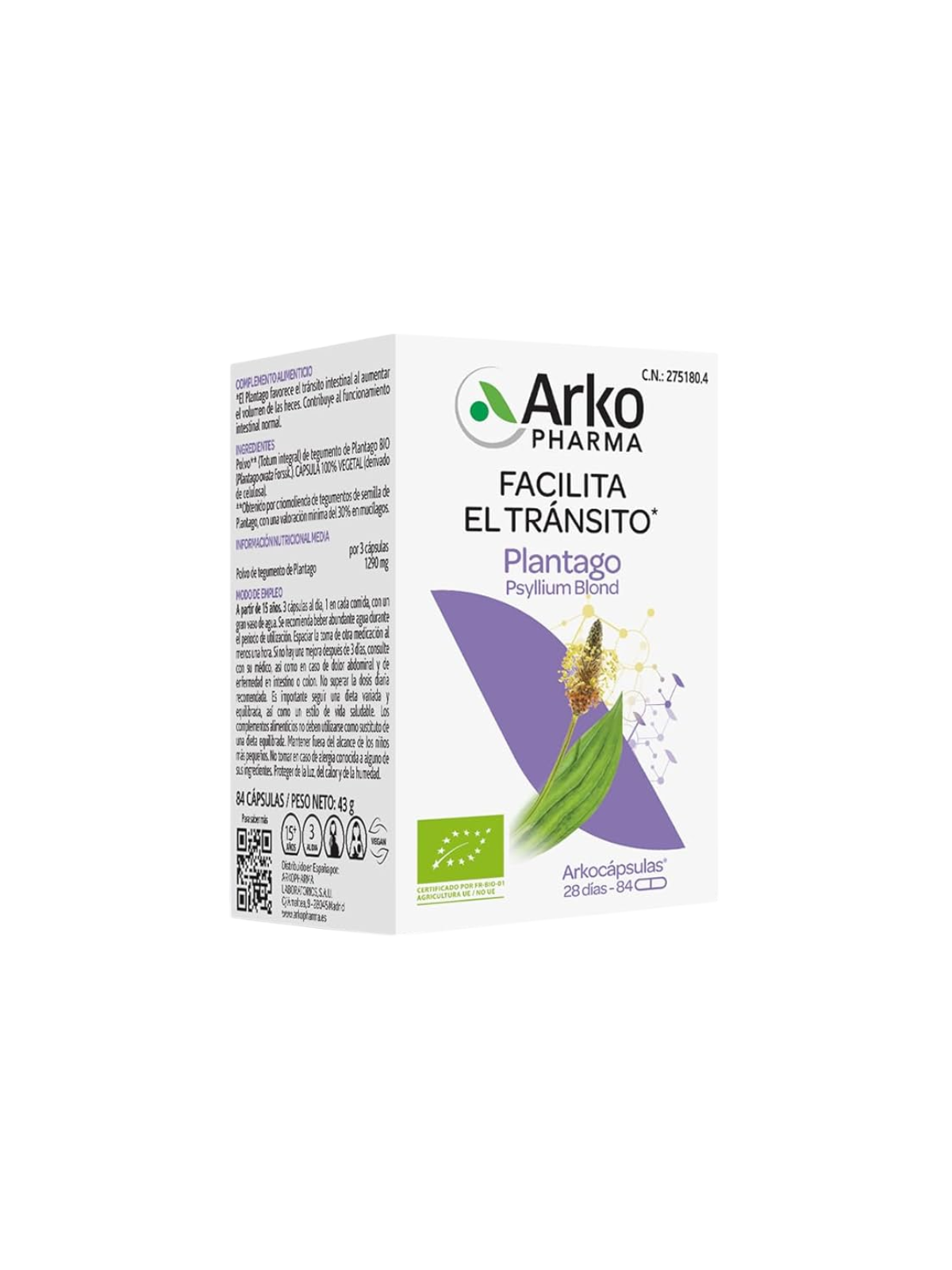 Arkocapsulas plantago bio 84 capsulas
