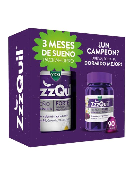ZZZquil sueño forte 90 gummies sabor frutos del bosque pack