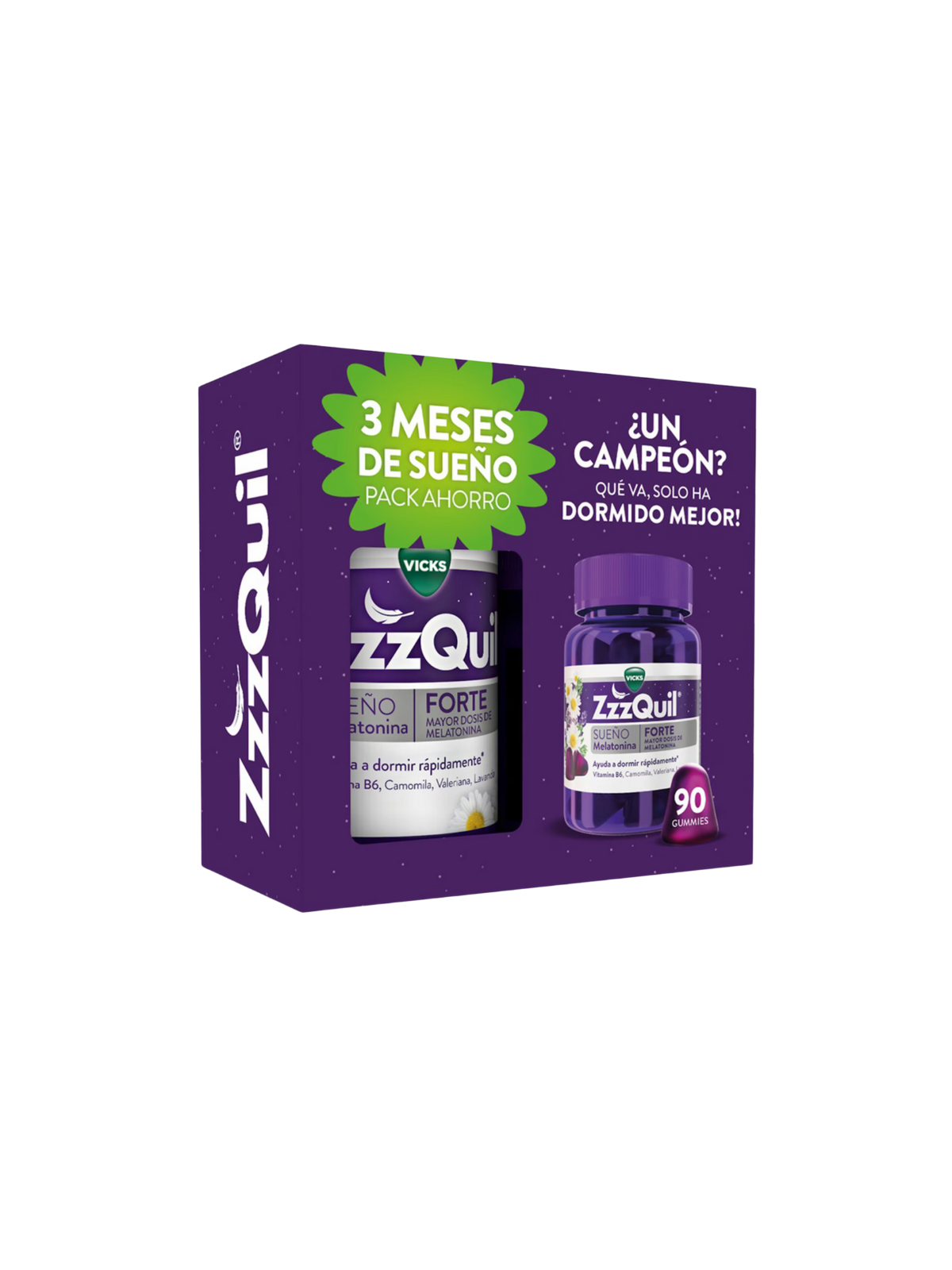 ZZZquil sueño forte 90 gummies sabor frutos del bosque pack
