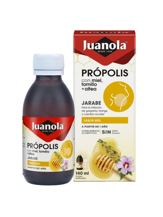 Juanola propolis jarabe con miel, tomillo + altea 140ml sabor miel