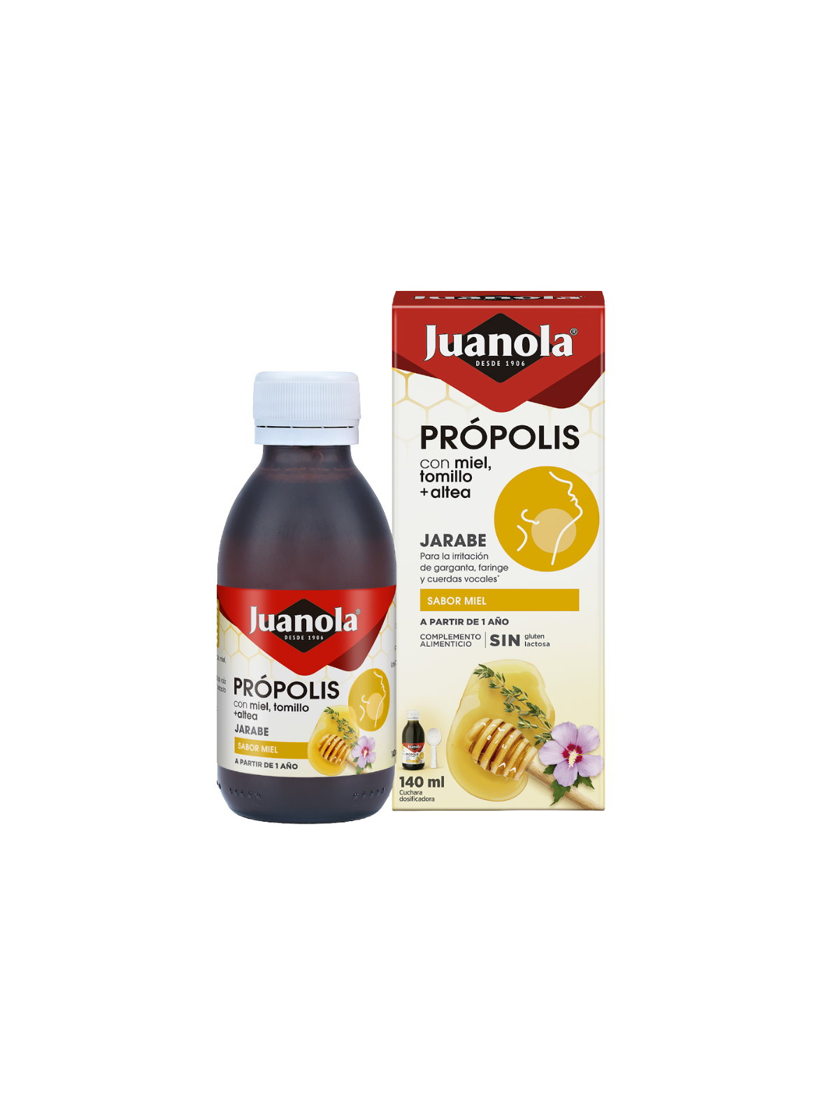 Juanola propolis jarabe con miel, tomillo + altea 140ml sabor miel