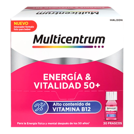 Multicentrum energia & vitalidad 50+ 30 frascos 7ml sabor frambuesa