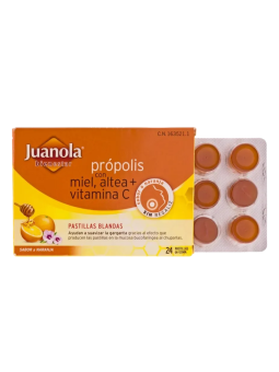 Juanola propolis miel altea y vitamina c 36 pastillas de goma sabor naranja