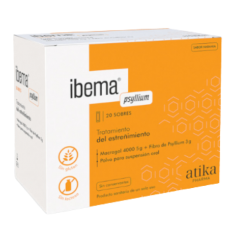 Ibema psyllium polvo para solución oral 20 sobres 9g