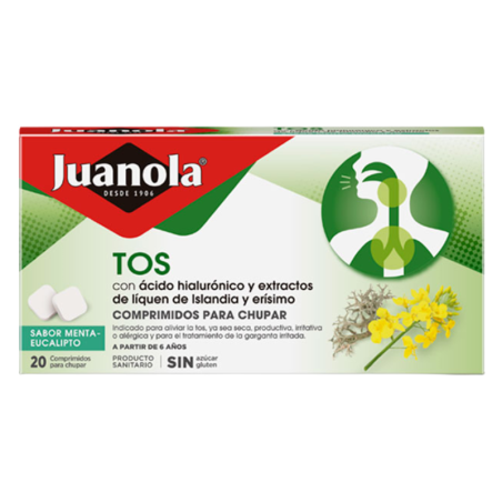Juanola tos 20 comprimidos para chupar sabor menta eucalipto