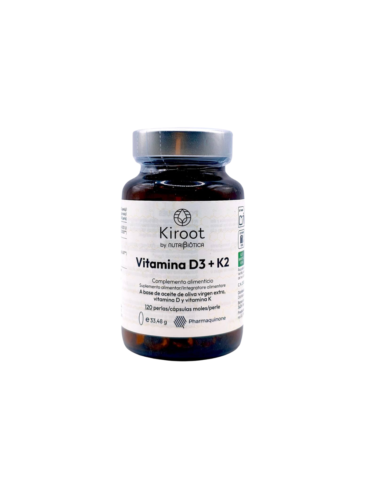 Kiroot Vitamina D3 + K2 120 perlas