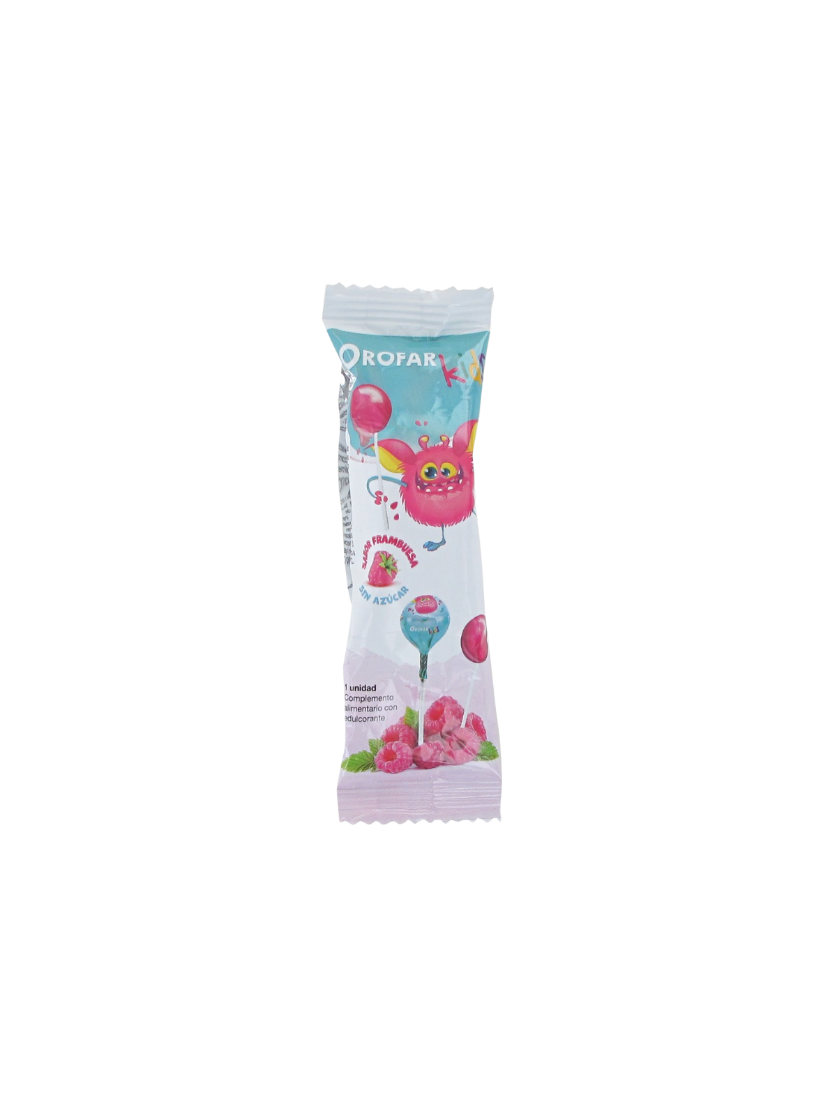 Orofar kids 1 piruleta sabor frambuesa