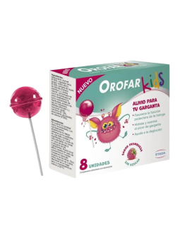 Orofar kids 8 piruletas sabor frambuesa