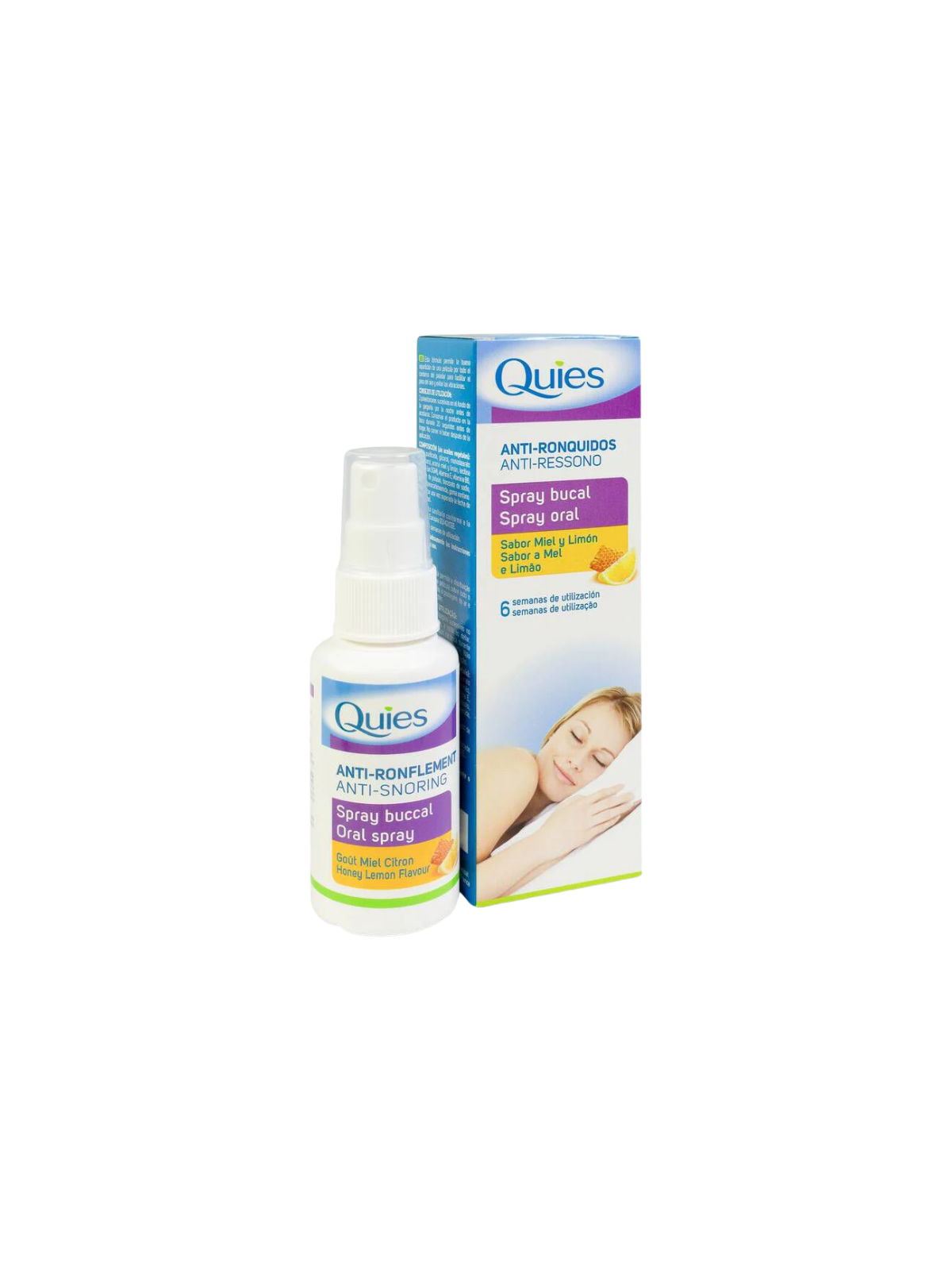 Quies spray bucal antirronquidos miel y limón 70