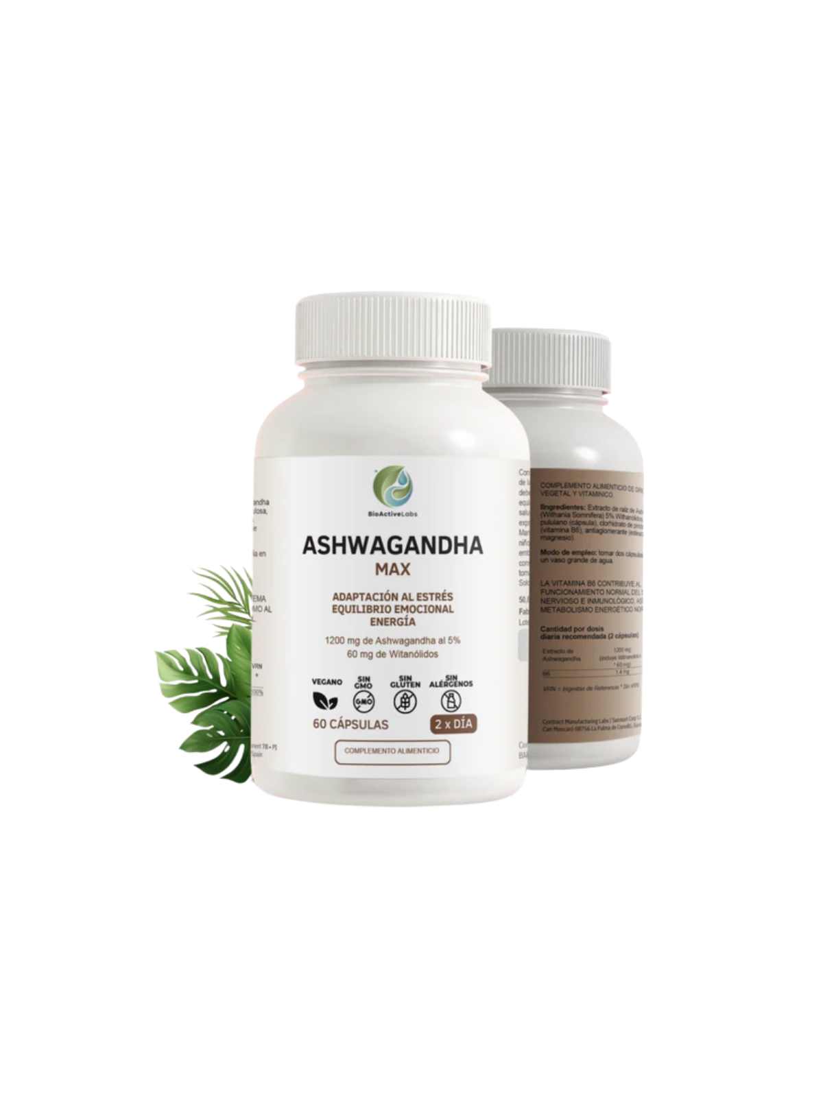 Bioactive labs  ashwagandha max 60 capsulas