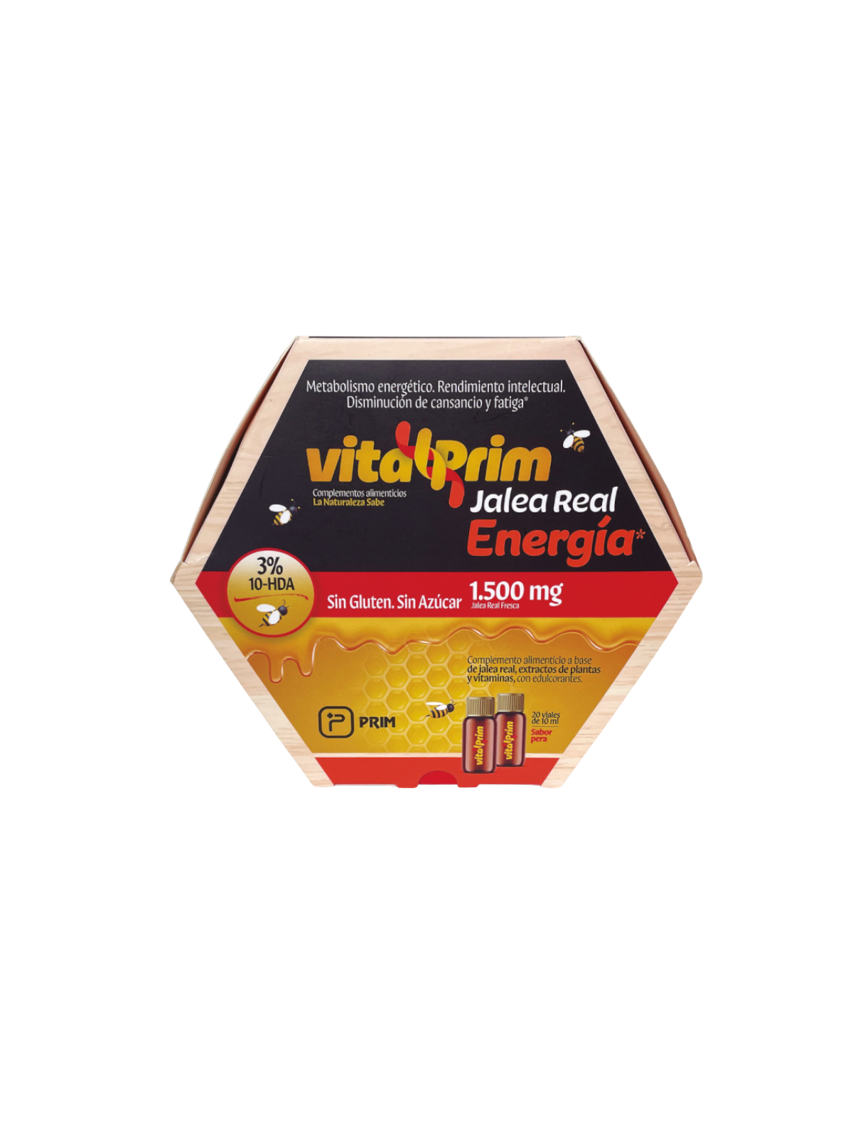 Vitalprim jalea real energia 20 viales 10ml sabor pera