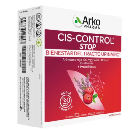 Arko cis-control stop 10 sobres 4g + 5 sticks 1,5g