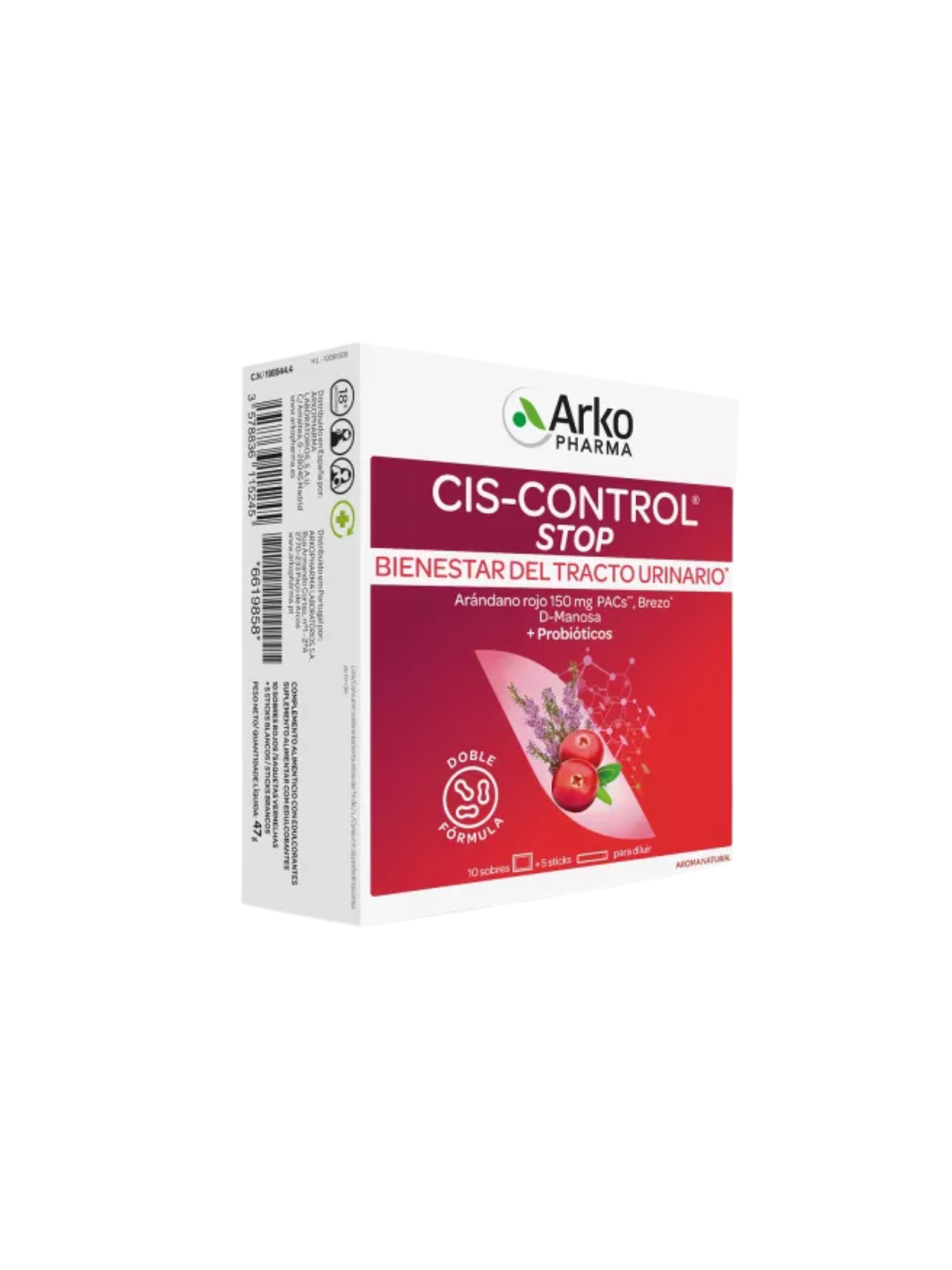 Arko cis-control stop 10 sobres 4g + 5 sticks 1,5g