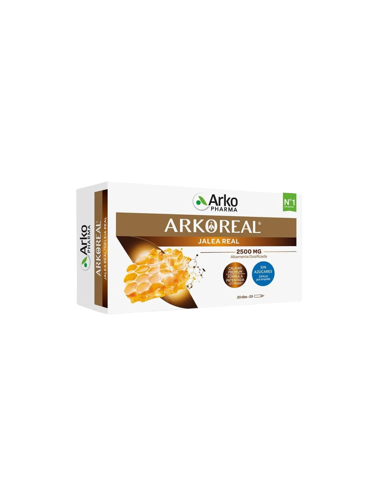 Arkoreal jalea real bio sin azucar 2500mg 20 ampollas monodosis