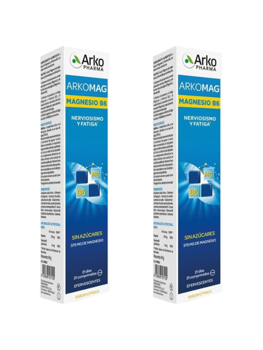 Arkopharma magnesio + vit B6 2 envases 21 comprimidos efervescentes