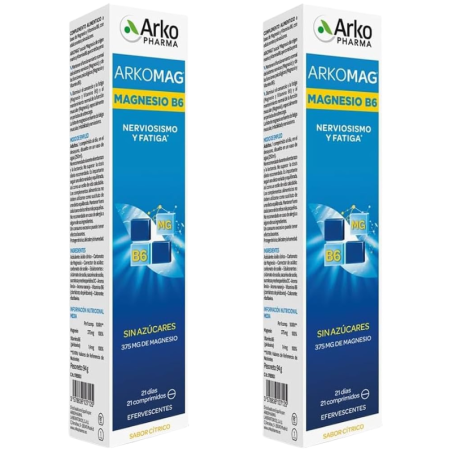 Arkopharma magnesio + vit B6 2 envases 21 comprimidos efervescentes