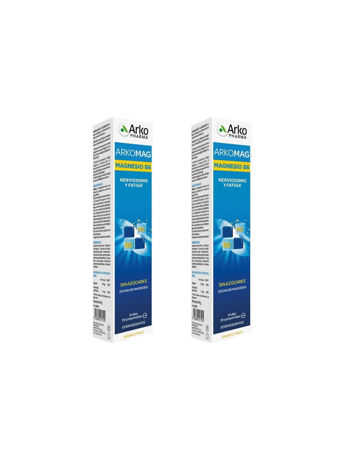 Arkopharma magnesio + vit B6 2 envases 21 comprimidos efervescentes