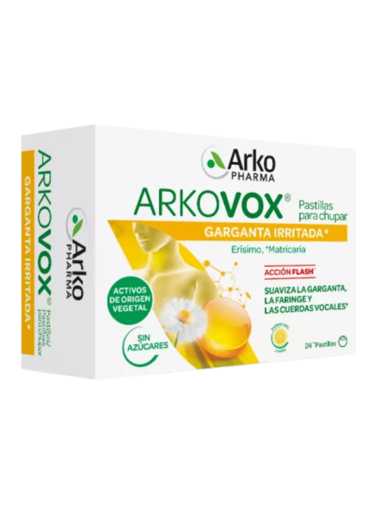 Arkovox sin azucar 24 pastillas miel y limon