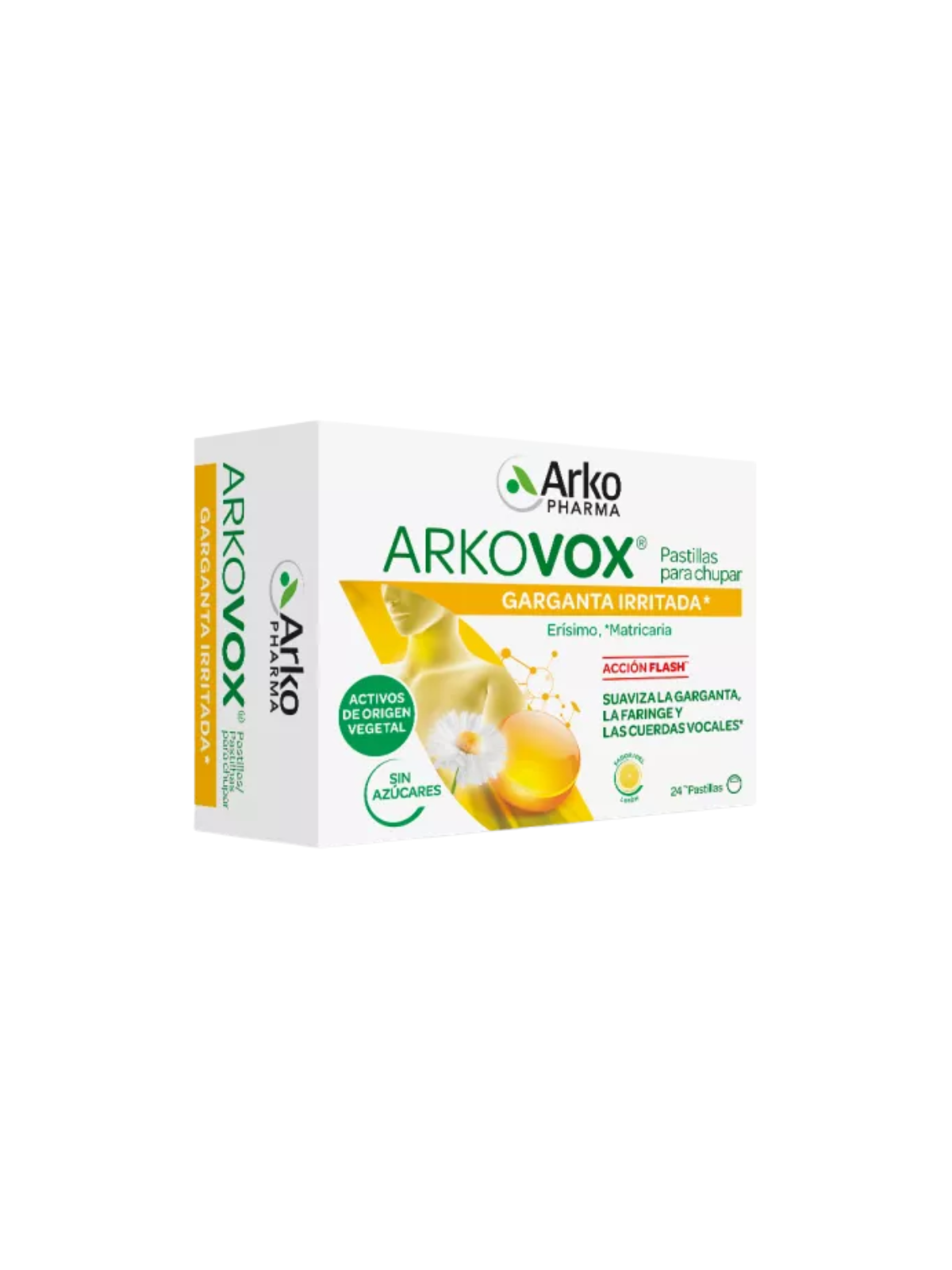 Arkovox sin azucar 24 pastillas miel y limon