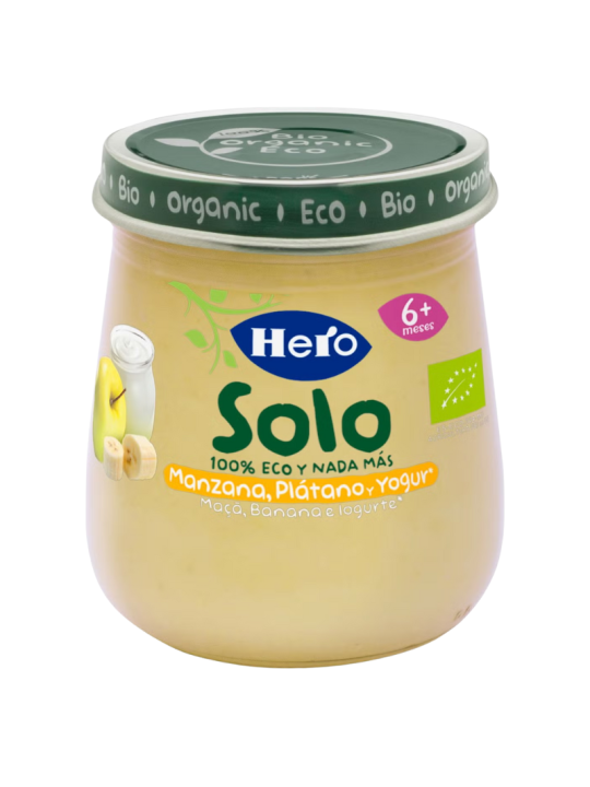 Hero Baby Solo Tarrito Eco Manzana Plátano y Yogur 120g