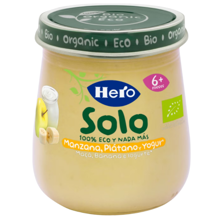 Hero Baby Solo Tarrito Eco Manzana Plátano y Yogur 120g