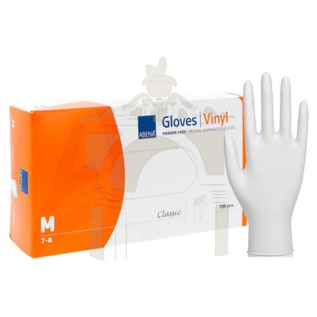 Abena guantes vinilo blanco talla m
