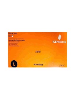 Icemedics guantes latex sin polvo 100 uds.  TALLA- L