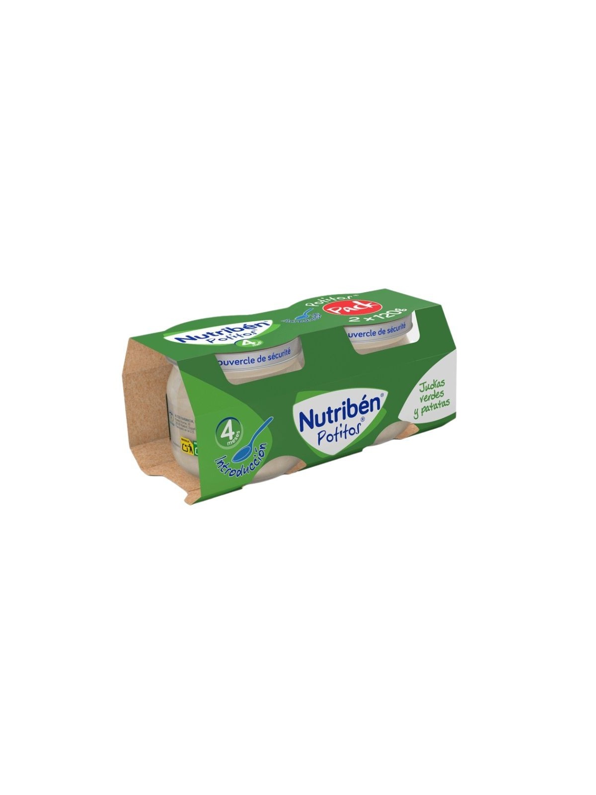 Nutriben potito inicio a las  verduras judias verdes patatas 2 envases120 G