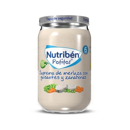Nutribén Suprema Merluza con Guisantes Zanahorias 235 gr