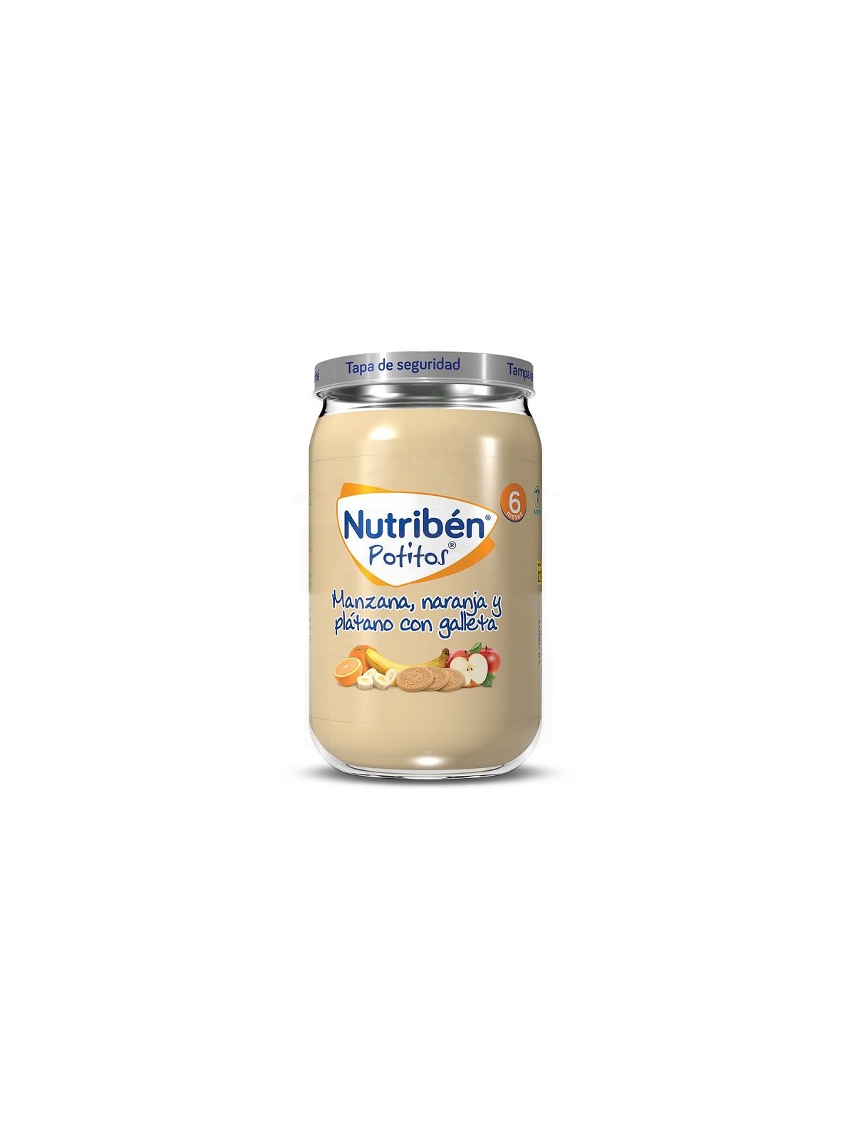 nutriben potitos manzana, naranja, platano y galleta 1 envase 235 g