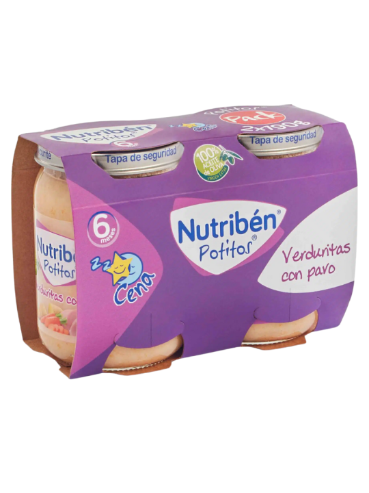 Nutriben cena verduritas con pavo 2 potitos 190 G