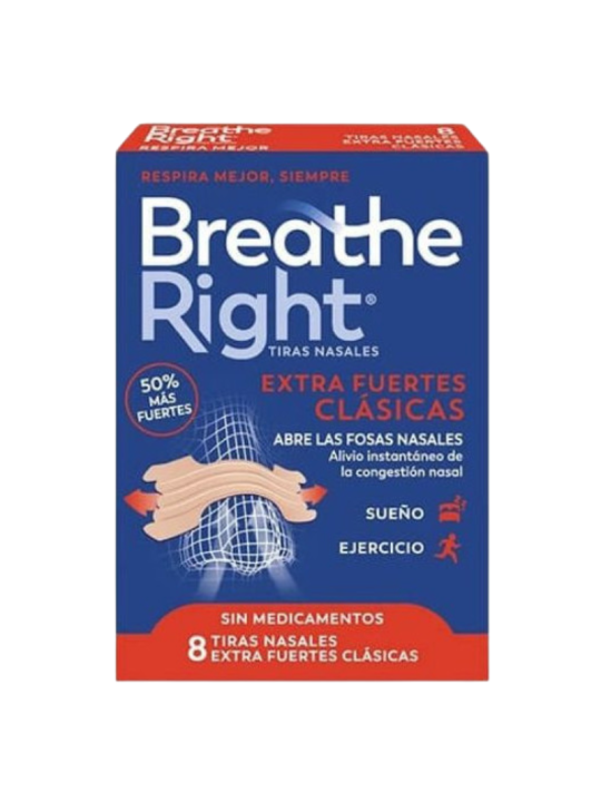 Breathe right transparentes 8 unidades extra fuertes
