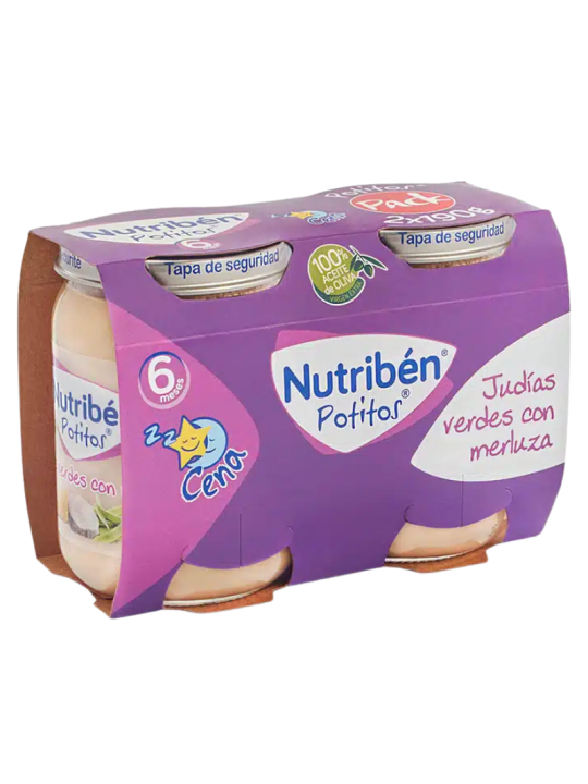 NUTRIBEN CENA JUDIAS VERDES CON MERLUZA 2 POTITOS 190 G