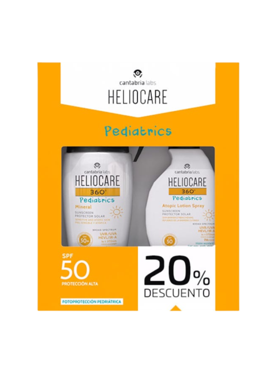 Heliocare 360º pack pediatrics mineral protect + atopic lotion spray