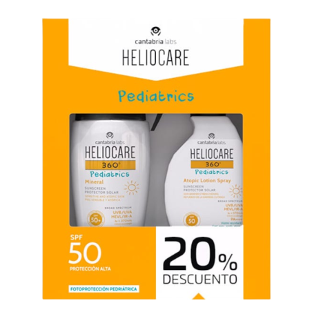 Heliocare 360º pack pediatrics mineral protect + atopic lotion spray