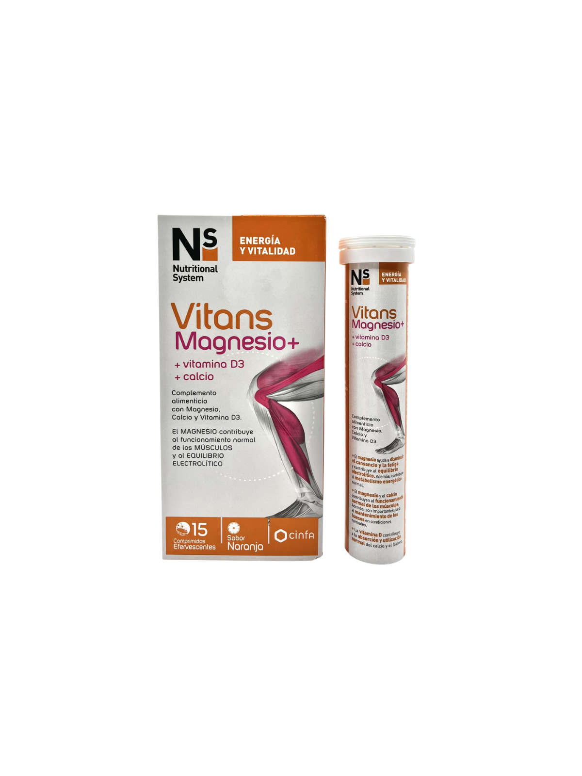 Ns vitans magnesio+ 15 comp efervescentes