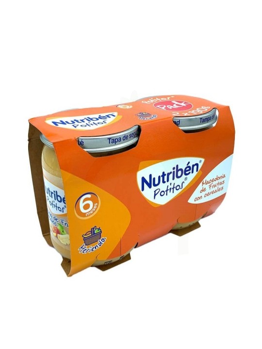 Nutriben potitos macedonia DE FRUTAS CON CEREALES 2 ENVASES 190 G