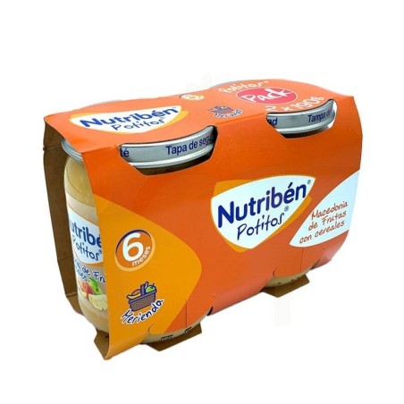 Nutriben potitos macedonia DE FRUTAS CON CEREALES 2 ENVASES 190 G