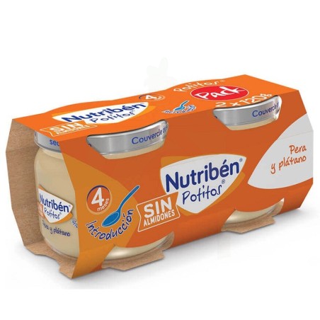 Nutriben potitos platano mandarina pera  y galleta 2 envases 190 G