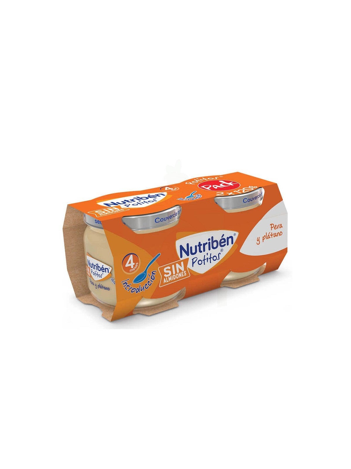 Nutriben potitos platano mandarina pera  y galleta 2 envases 190 G