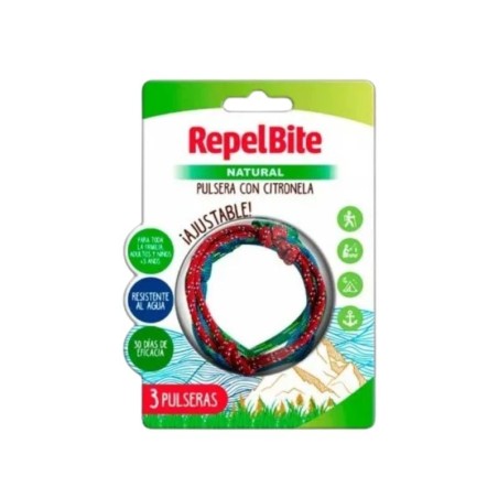 Repel bite natural pulsera de cuerda con citronela 3 unidades