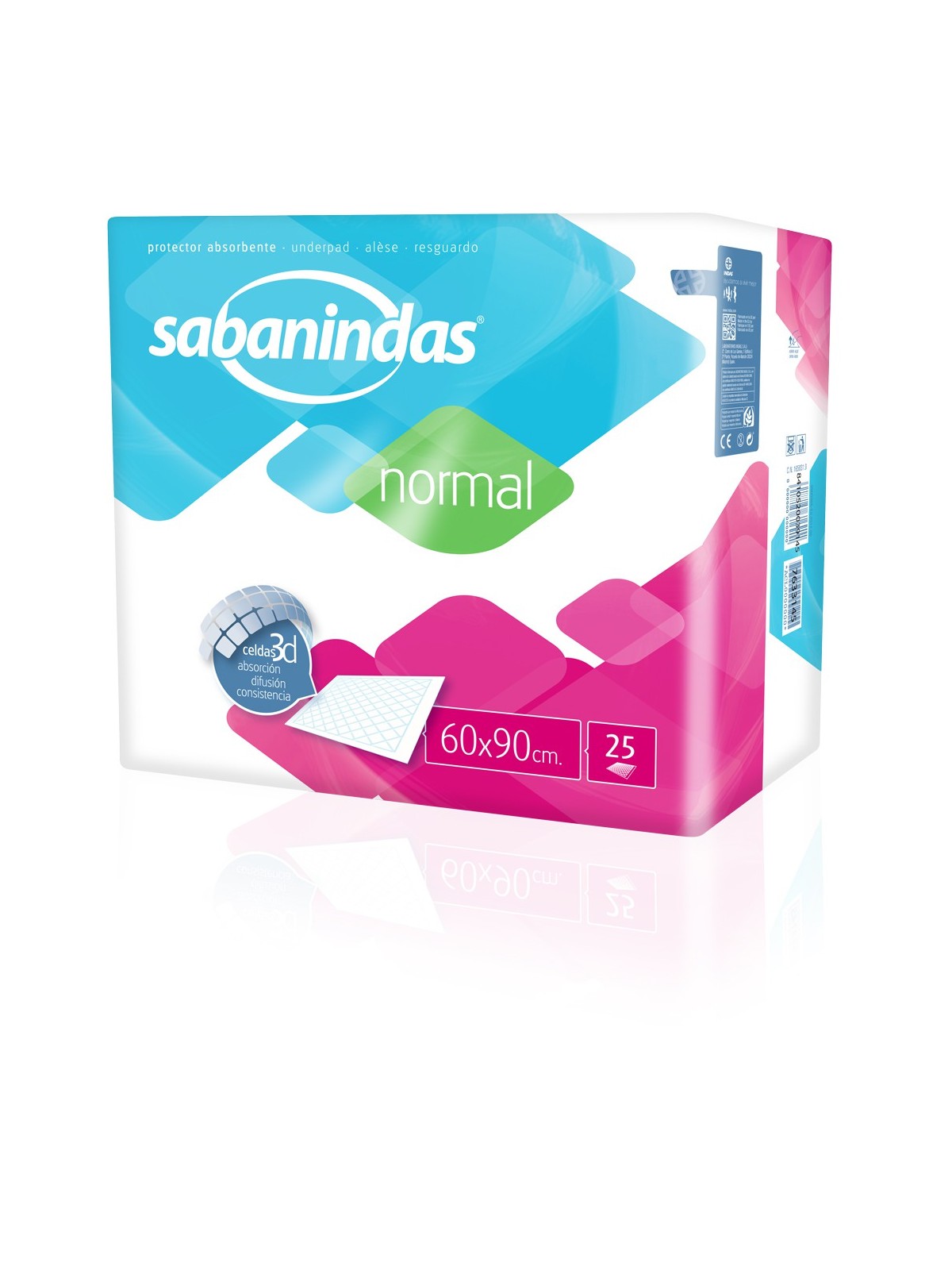 Sabanindas protector normal  60x90cm 25 uds