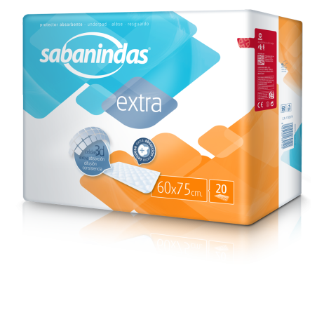 Sabanindas protector extra 60x75cm 20 uds