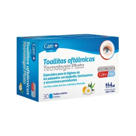 CARE+ TOALLITAS OFTALMICAS TECNOLOGIA PLATA 30 UNIDADES