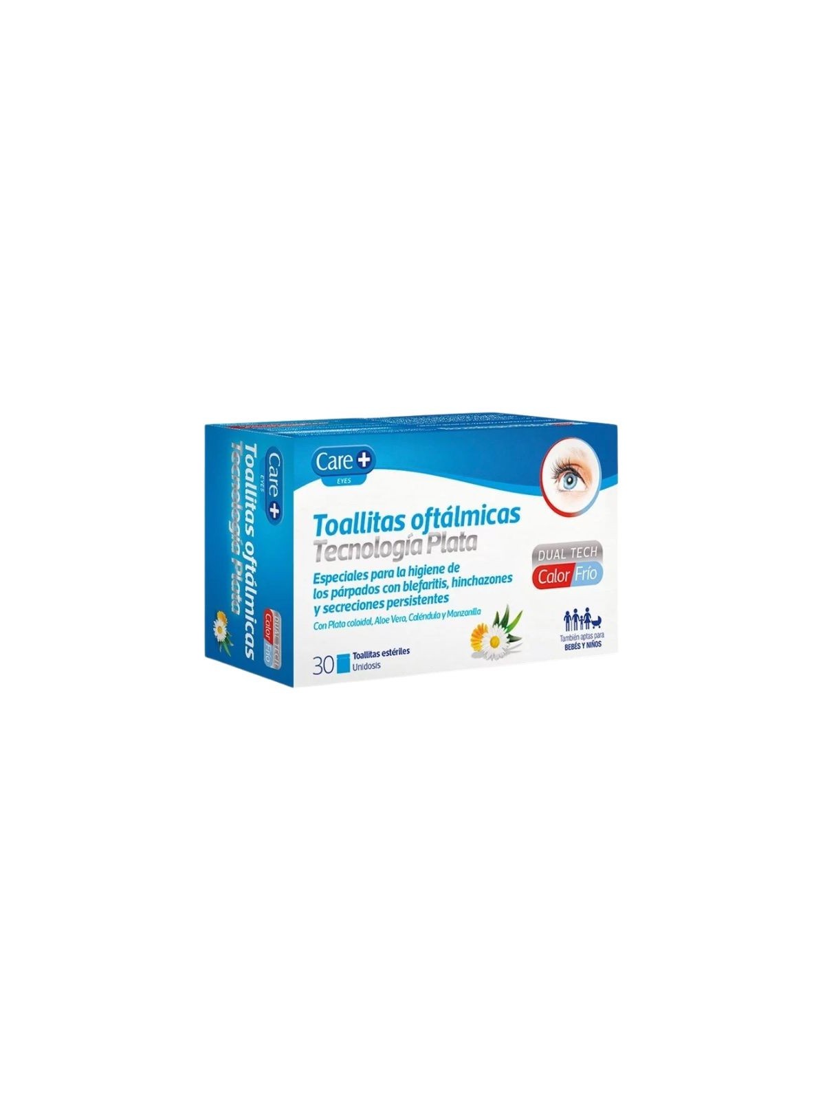 CARE+ TOALLITAS OFTALMICAS TECNOLOGIA PLATA 30 UNIDADES