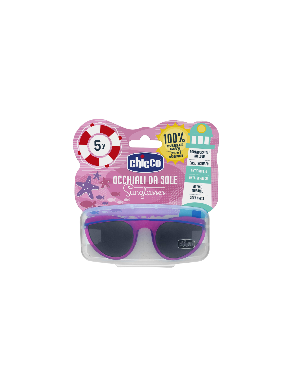 Chicco gafas de sol azul y rosa 5 años