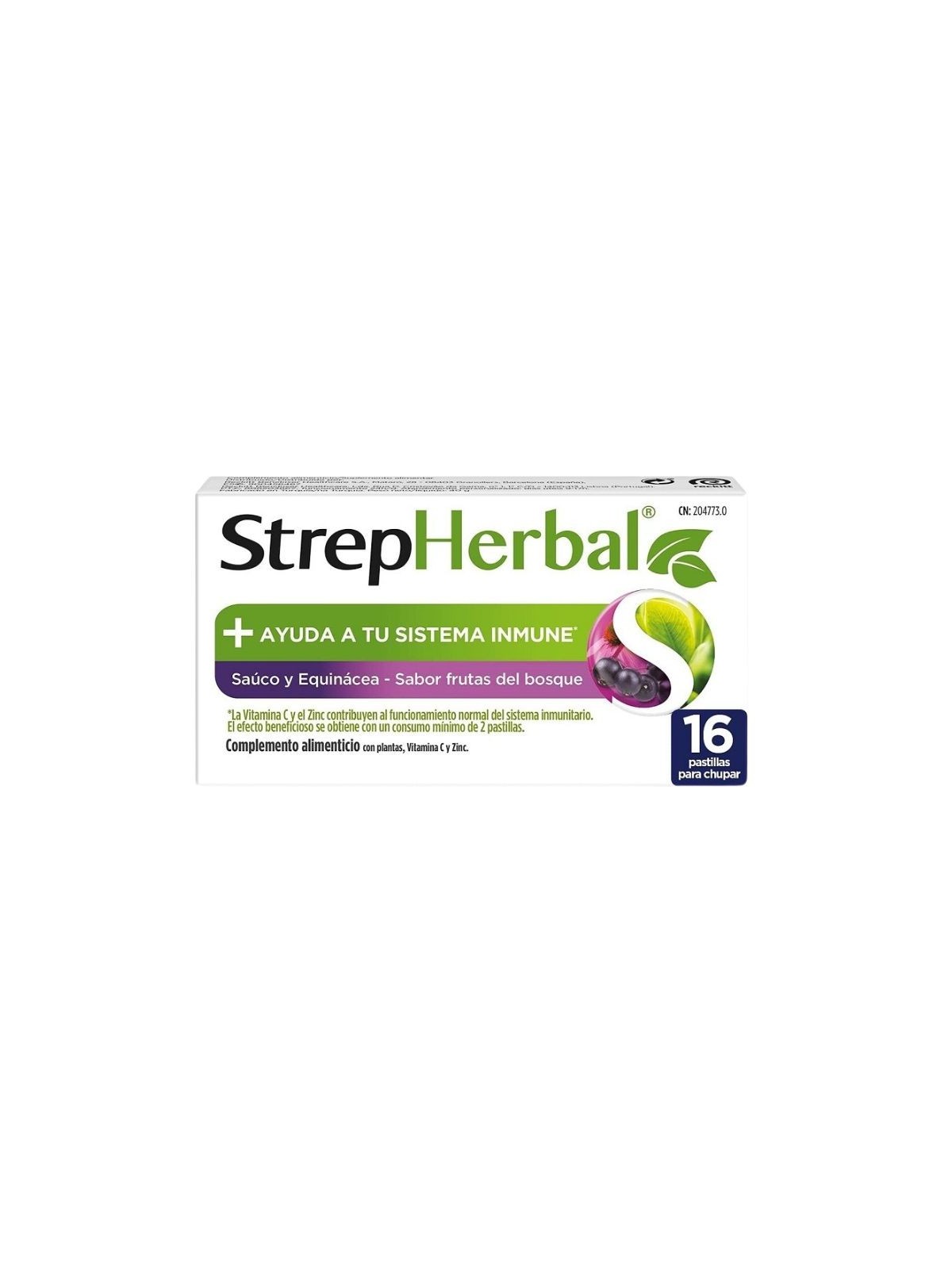 Strepherbal 16 pastillas para chupar sabor sauco y equinácea