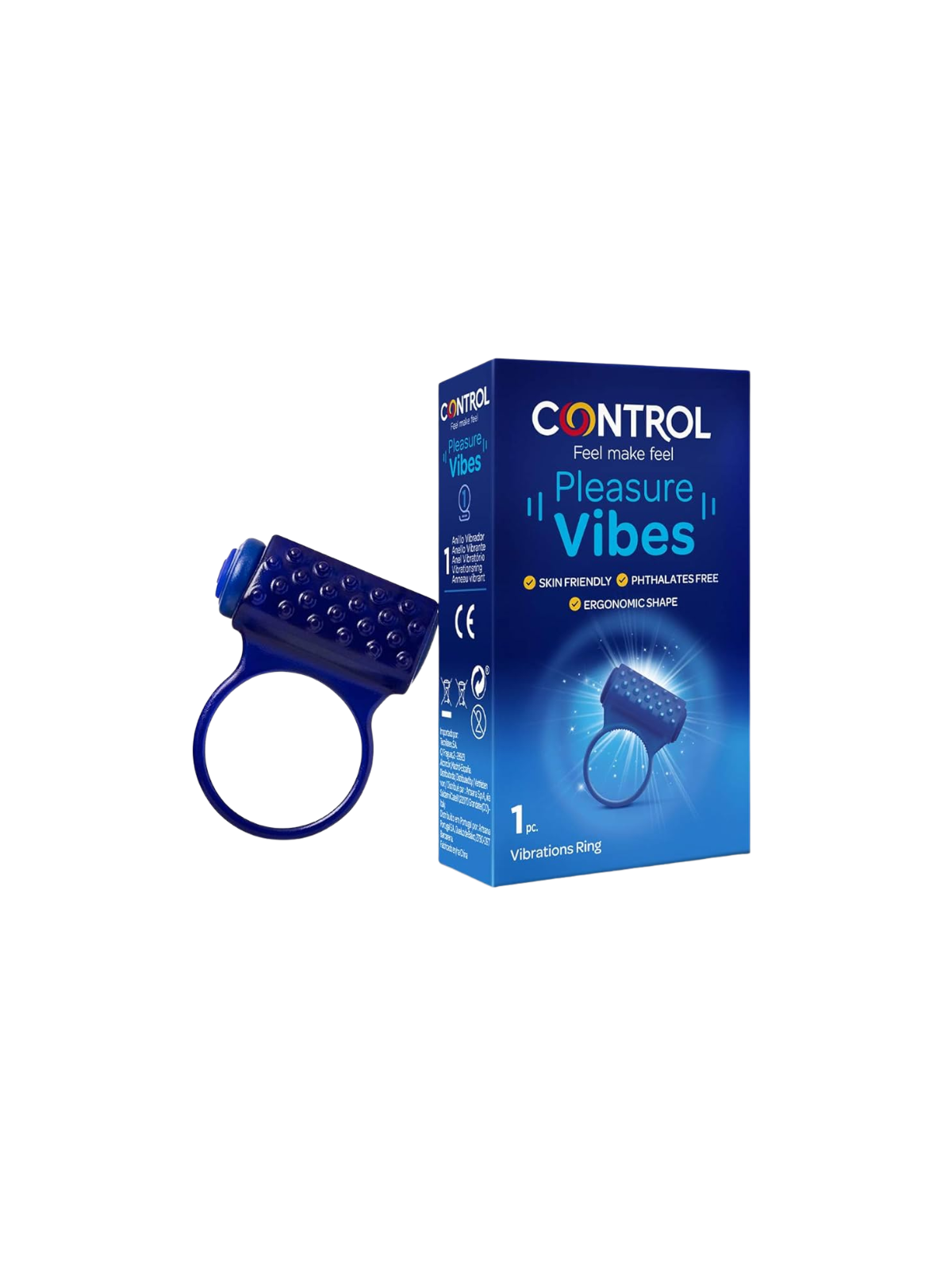 Control estimulador pleasure vibes anillo vibrador