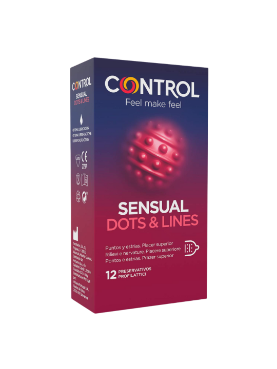 Control preservativos sensual dots & lines 12u